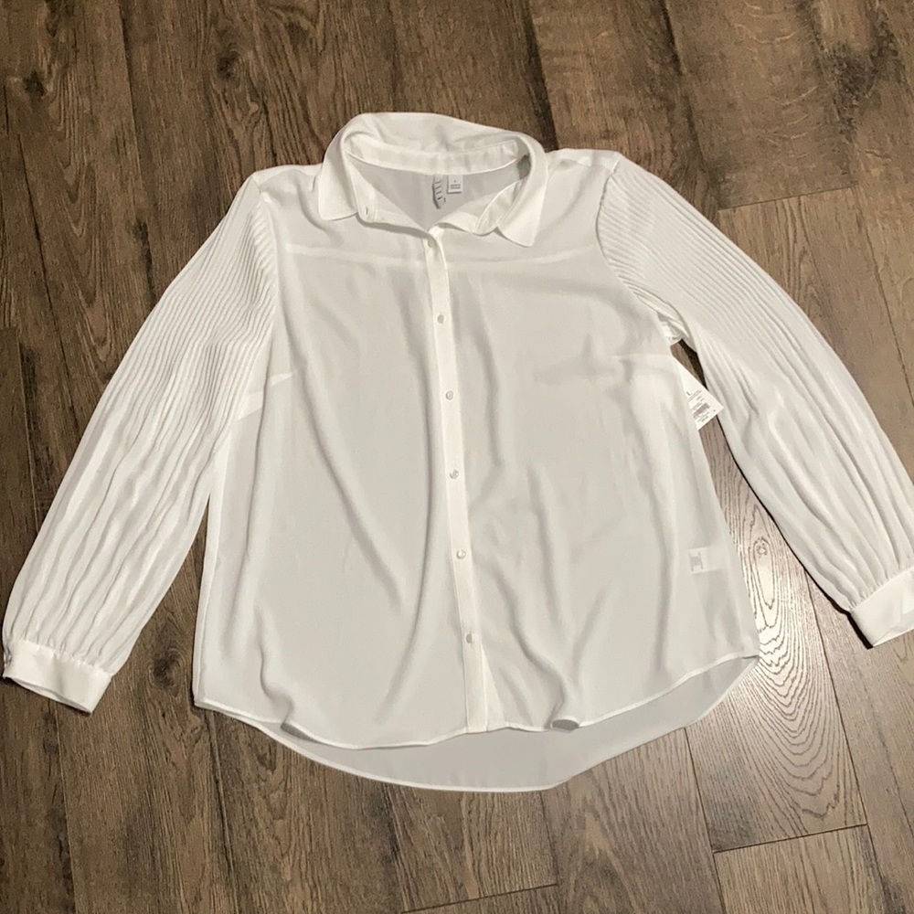 White button up blouse